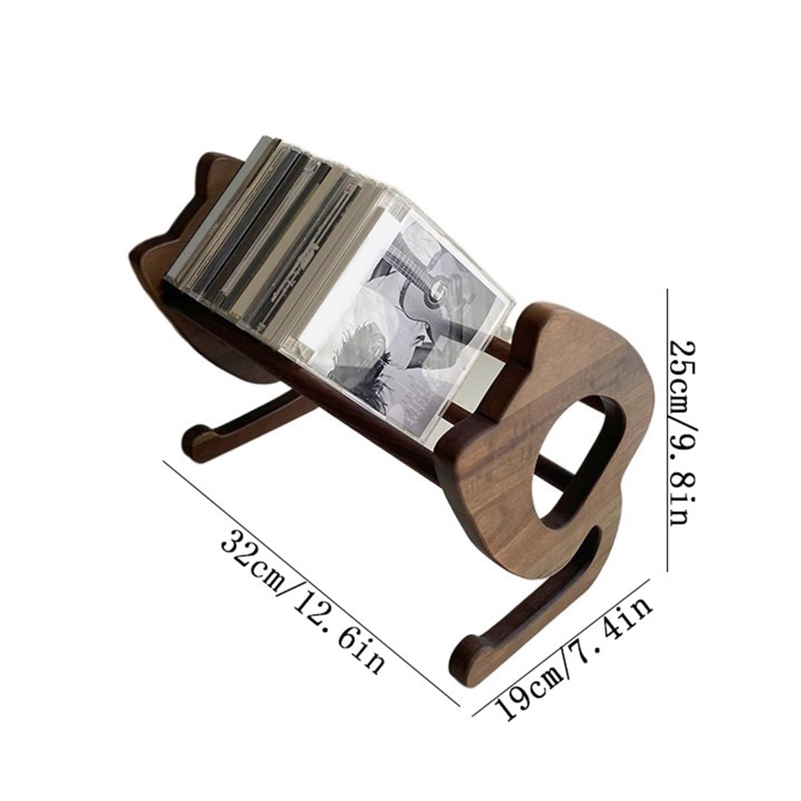 Custodia per CD Scaffale porta CD con mensola espositiva in legno aperta for ufficio domestico Portadischi