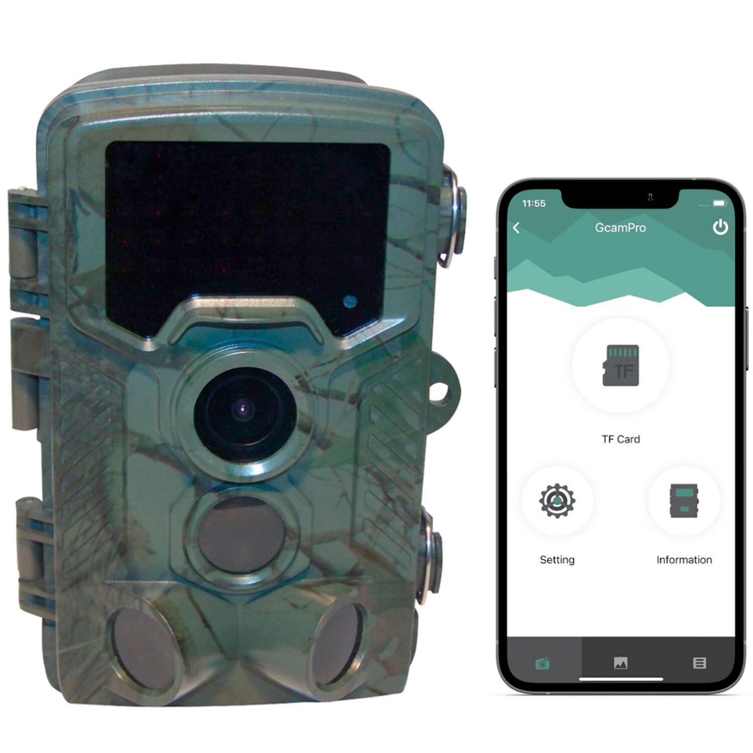Berger & Schröter 32034 Caméra de Chasse WiFi 4K Full HD 20 MP à LED Noires, Enregistrement sonore, Wi-FI, Radio Time-Lapse