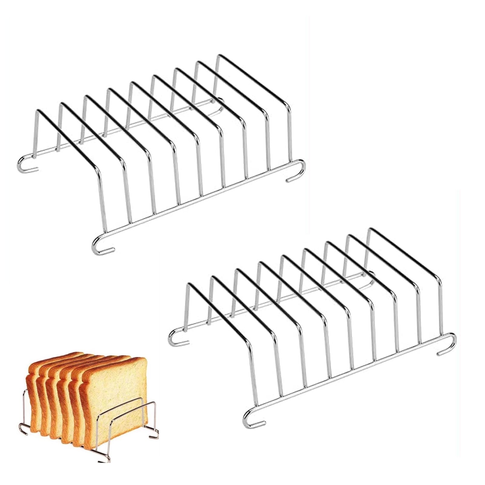 2 Supporti Per Toast In Acciaio Inox - Griglia Raffreddamento Pane, Design Moderno - Foto 9