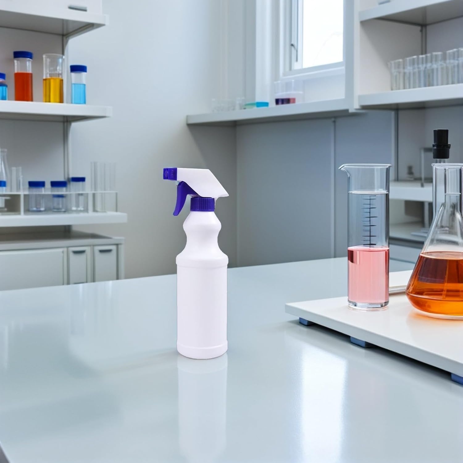 Healifty 4pcs 500ml Plastic Spray Bottles Leak Proof with Ergonomic Extended Spray Trigger for Cleaning and Experiments Wear-resistant for Laboratory Use