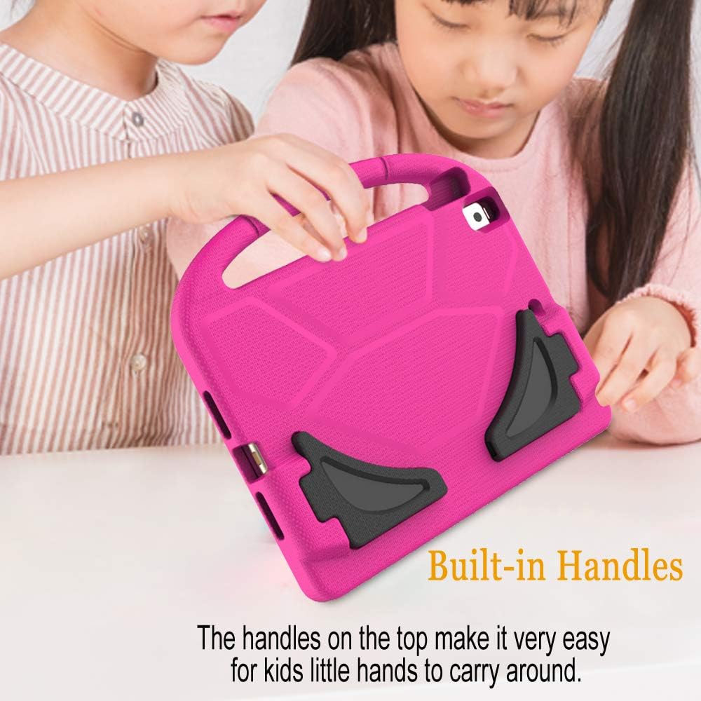 LEDNICEKER iPad 9th/8th/7th Generation Case 2021/2020/2019, iPad 10.2 Kids Case with Screen Protector, Shockproof Lightweight Handle Stand Kids Case for iPad 10.2 inch 2021/2020/2019, Rose