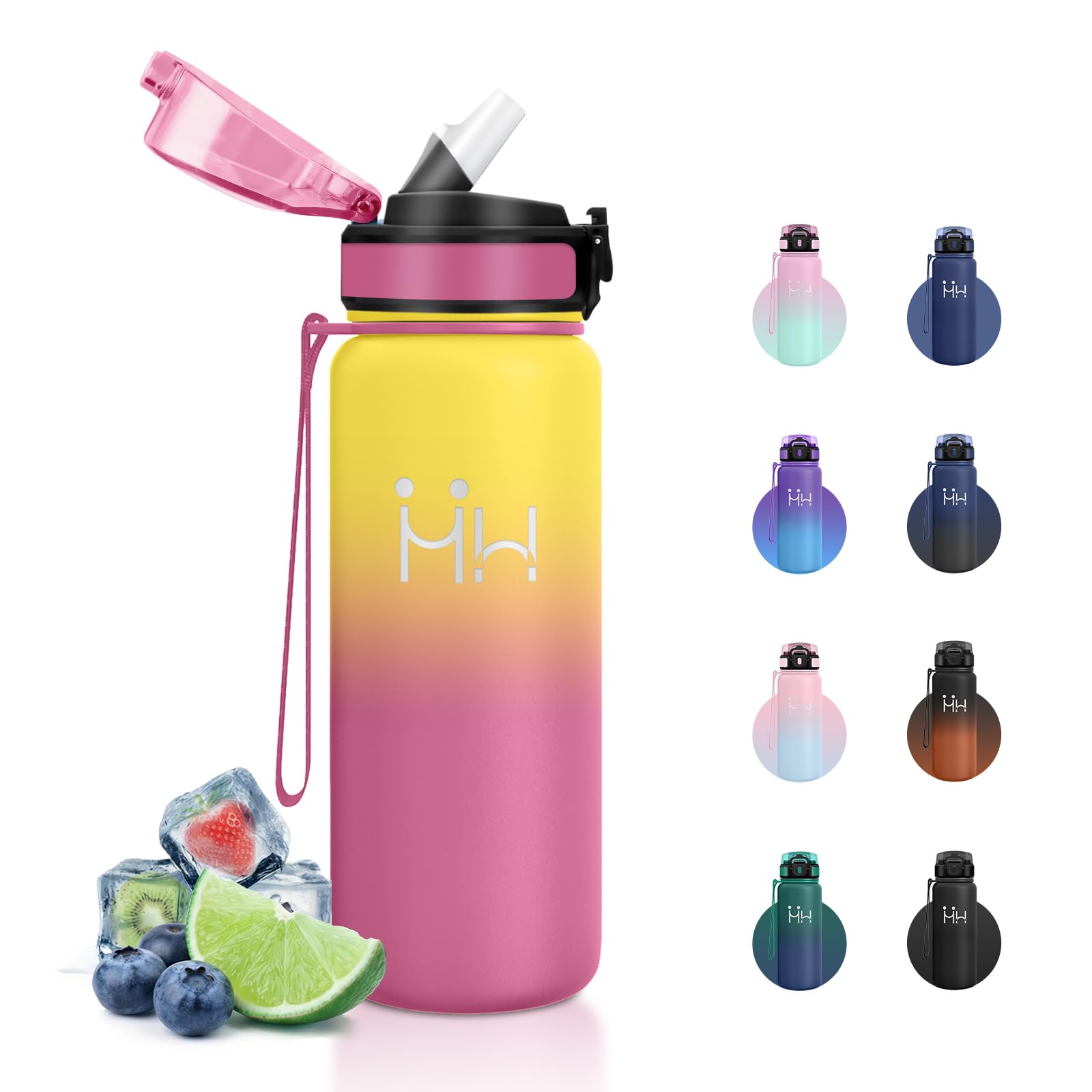 JAPORIA 750ml Insulated Water Bottle with Straw, Stainless Steel Double Walled, BPA Free, Bottle for Office, Gym, Camping