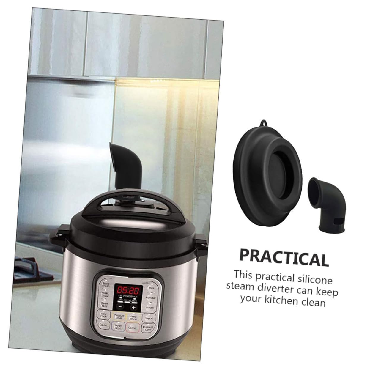 Cabilock 1 Set Electric Pressure Cooker Silicone Lid Steam Release Diverter Accessories for High Temperature Steam Release and Moisture Protection Easy Installation