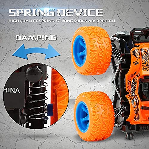 Image of BabyGo Mini Monster Friction Power Truck Pack of 2 Kids Age 3-8 | 360 Drift Stunt Car | Push & Go Forward | Off-Road Toy Car | Best Birthday Gift for Baby Boys & Girls. (Mutlicolor) (Pack of 1)