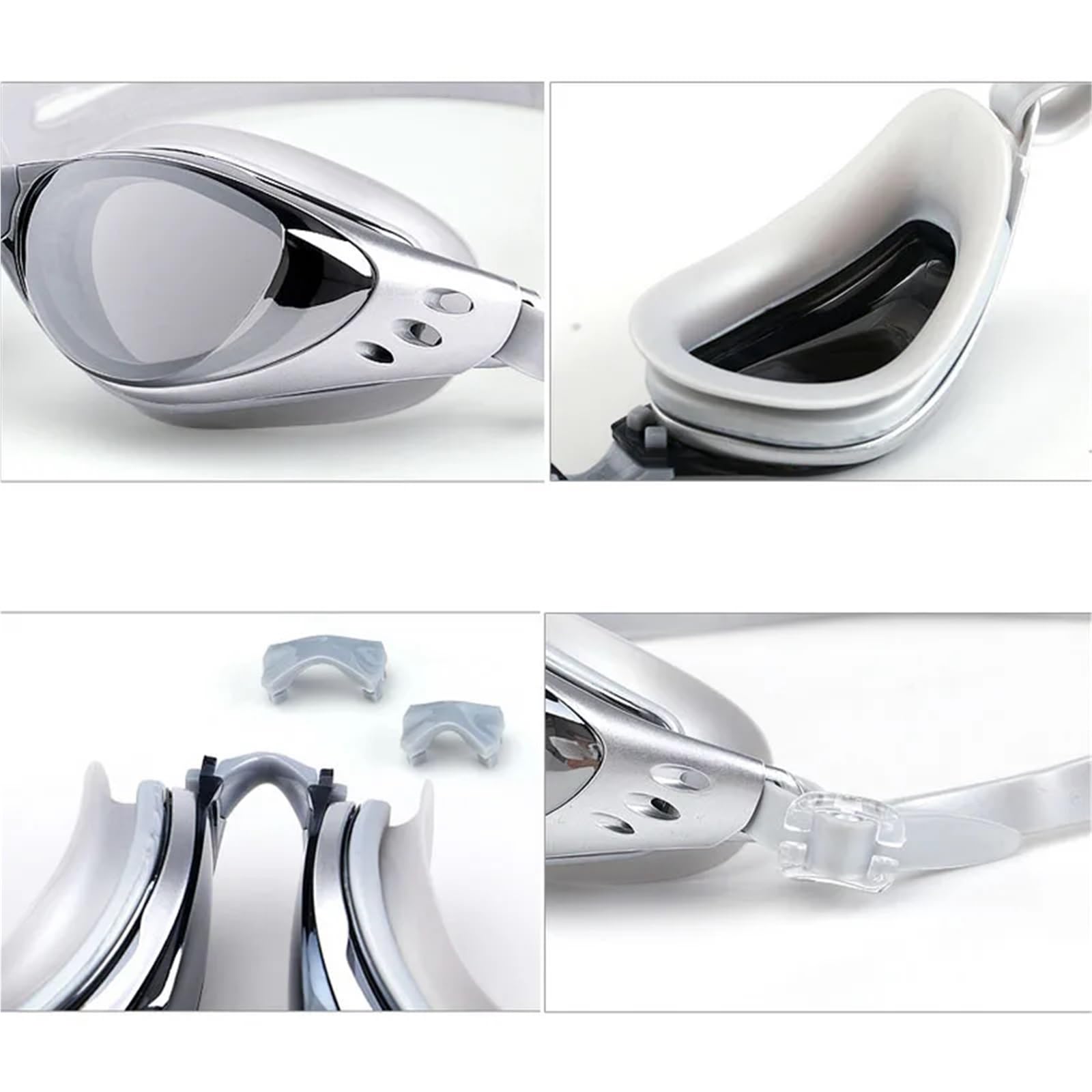 JUANYAO Schwimmbrille Schwimmbrille, wasserdicht, Antibeschlag, Schwimmbrille, Silikon, Taucherbrille, Erwachsene und Kinder Für Schwimmen(Sky Blue)