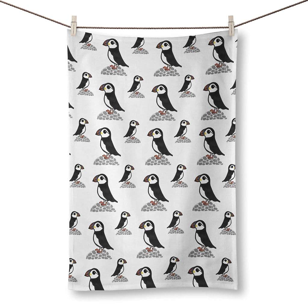 KWH Wraptious Bells Scrambler Scottish Puffin Cotton Kitchen Tea Towel