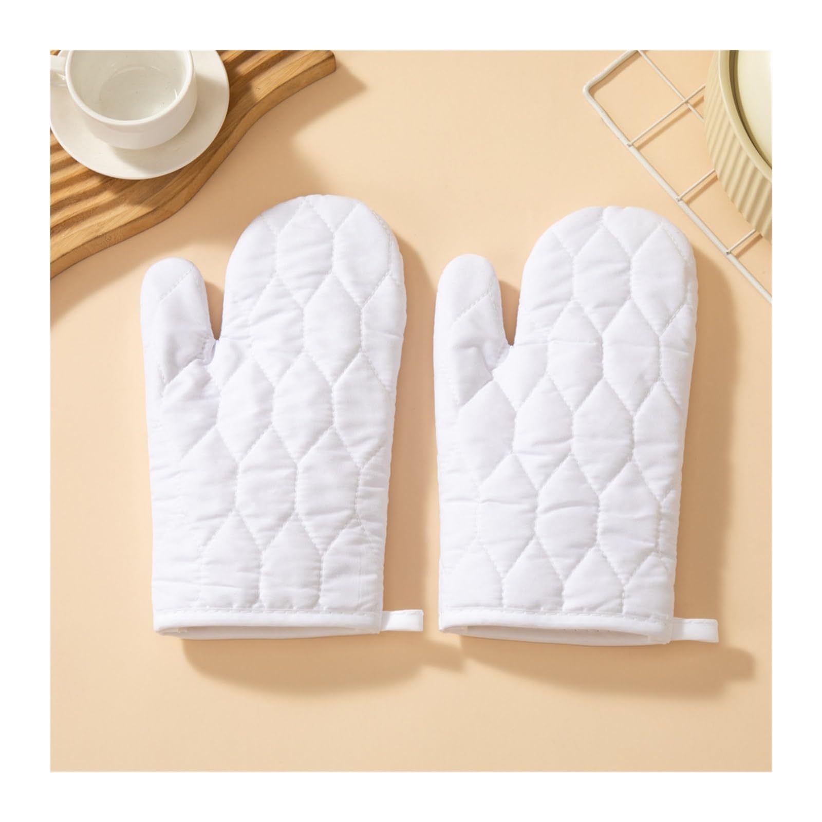 1 Par De Guantes Acolchados Aislamiento Térmico para Cocina