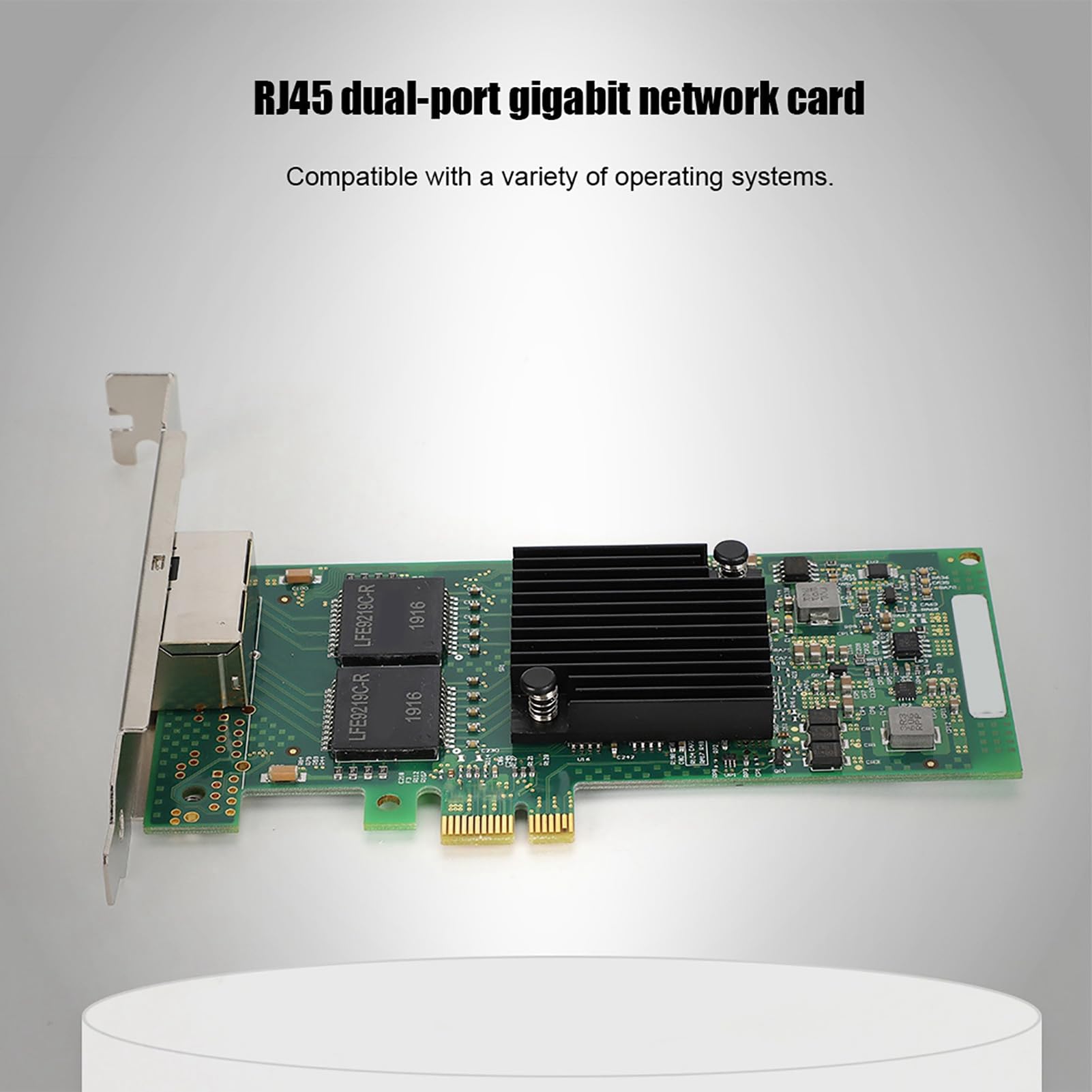 ASHATA PCIE x1 Scheda di Rete Gigabit Ethernet a Doppia Porta per Server per più Aree, Inclusi Server, Internet caffè, Data Center per I350-T2V2 i350AM2