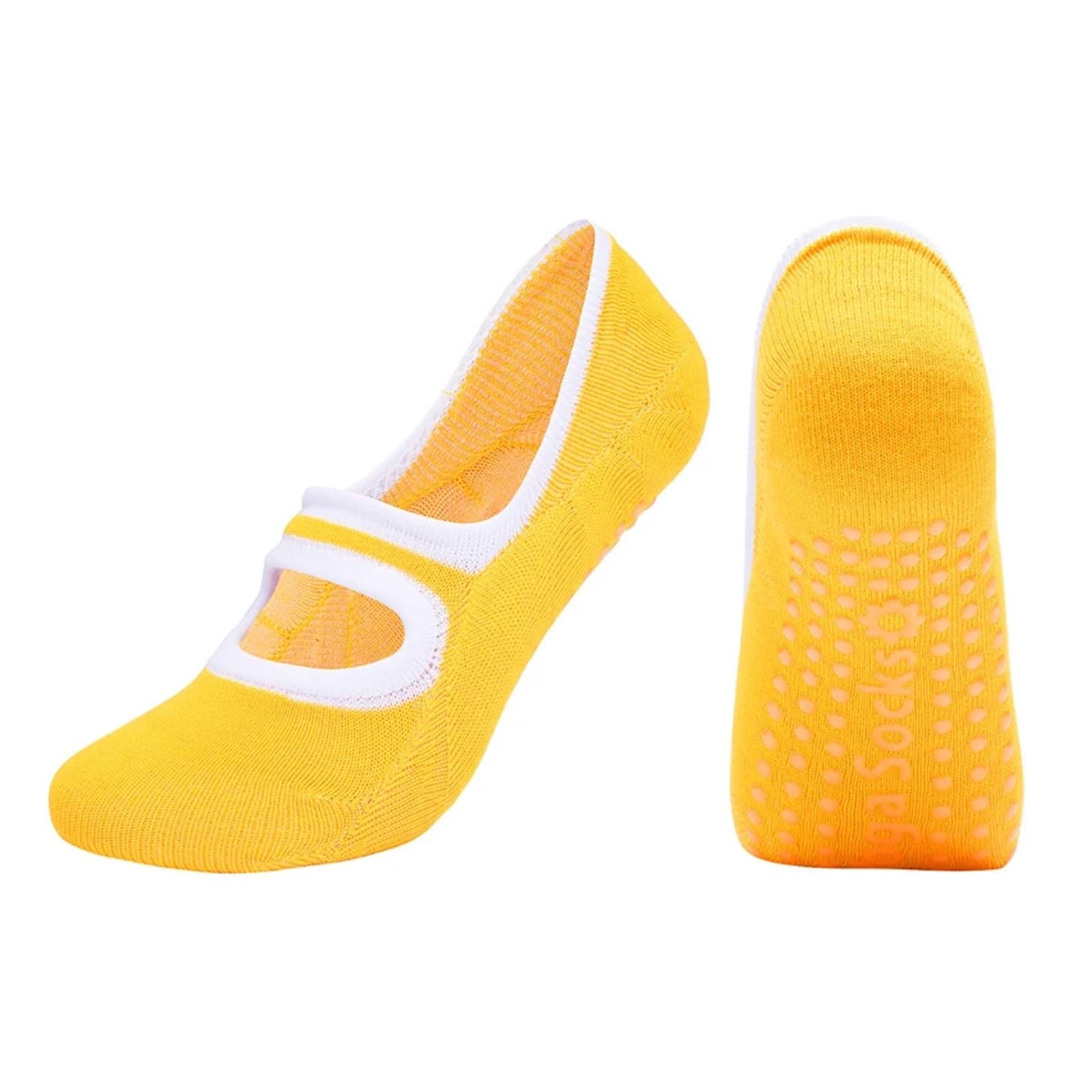 Calcetines De Yoga De Talla Grande For Mujer, Medias Antideslizantes De Silicona For Pilates, Transpirables Adecuado para Yoga, Danza, Deportes, Fitness(Oraneg)