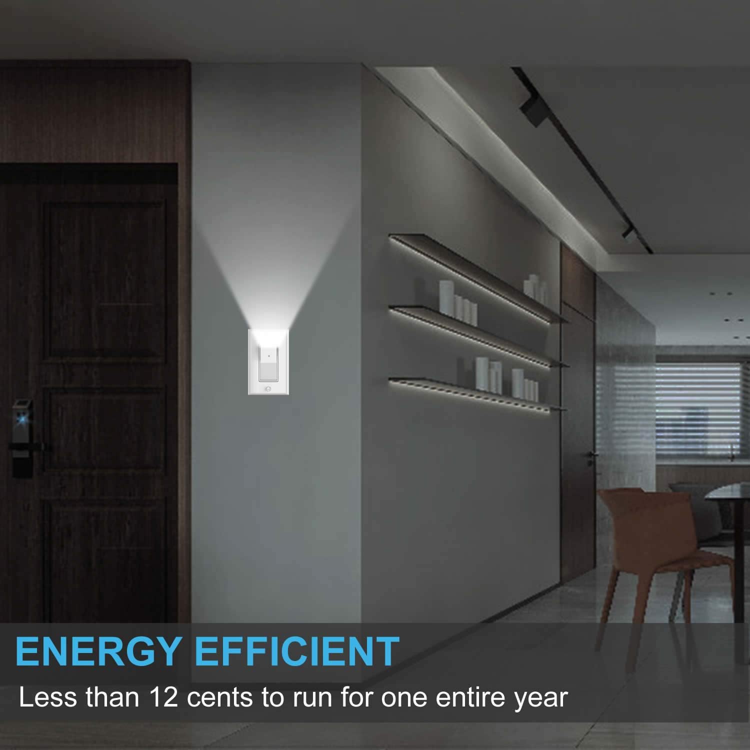 4Pack SOZULAMP 3 Way Wall Light Switch with LED Night Light 15Amp 120/277Volt Decora Rocker, Automatic On/Off Sensor, White - - 