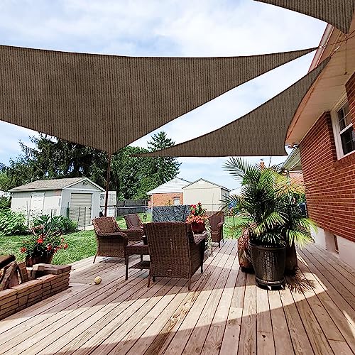 Patio Paradise 18' x 18' x 18' Sun Shade Sail Triangle Canopy Shade Cloth Fabric Sunlight Block...