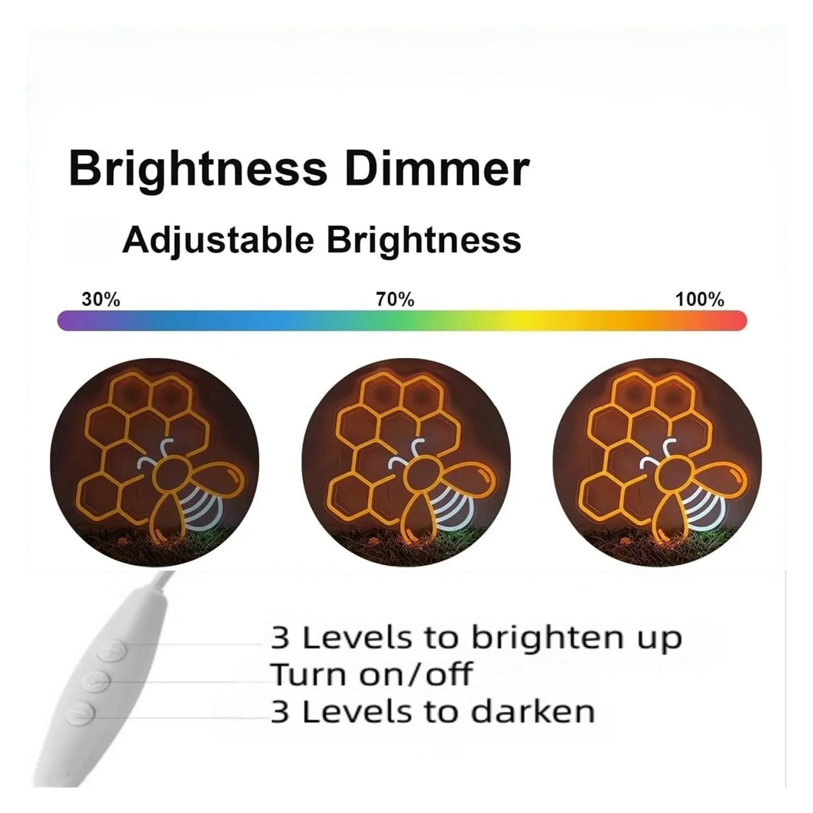 Insegna al Neon Insegna Al Neon Ape Luce Dimmerabile Alimentata Tramite USB Per Bambini Camera Da Letto Parete Appeso Estetica Compleanno Decorazione 13.11inx14.17in