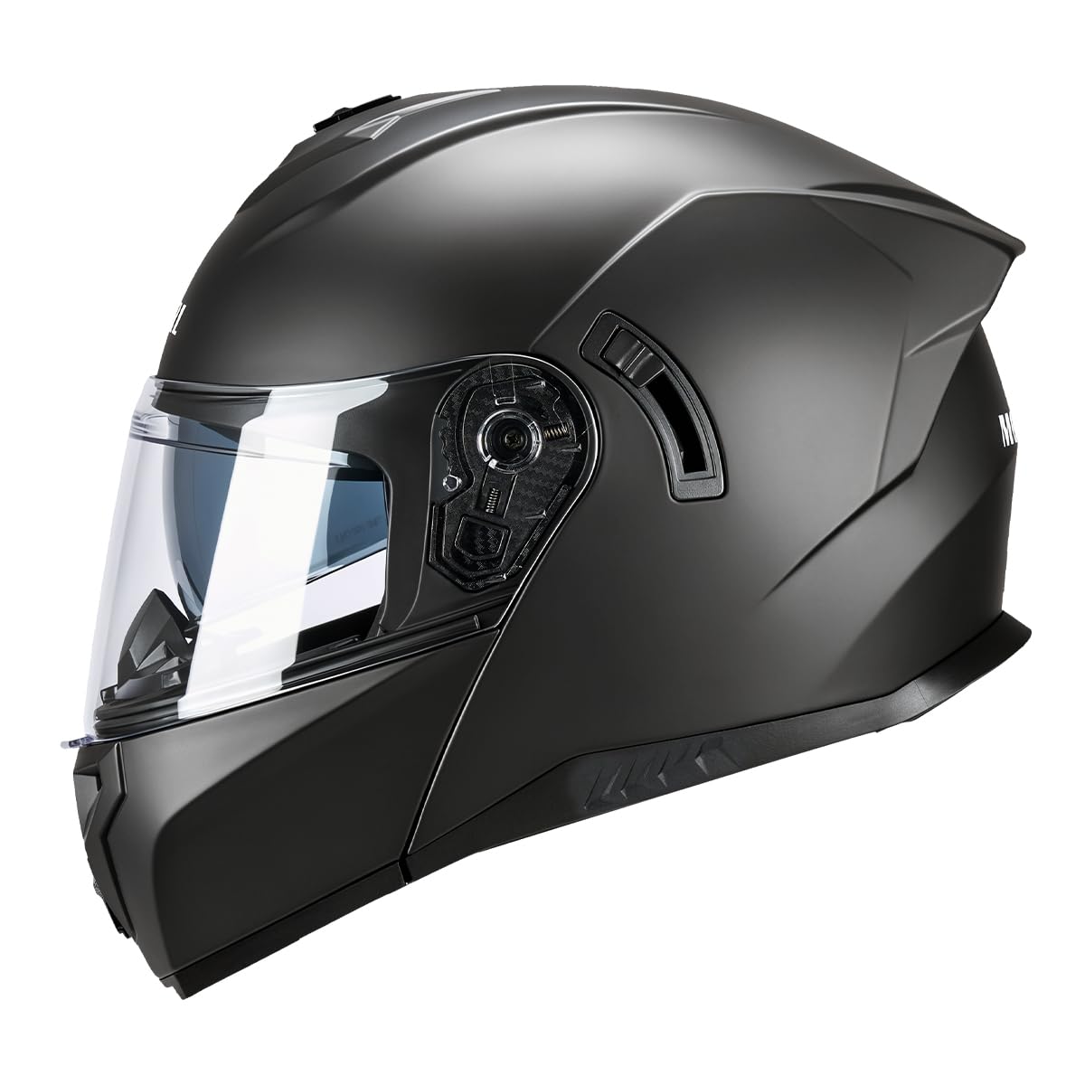 MOCOERL-Casco de Moto, Casco abatible, Casco Integral para Hombre y Mujer con protección de Barbilla Reforzada, Doble Visera, certificación ECE 22.06, Negro Mate