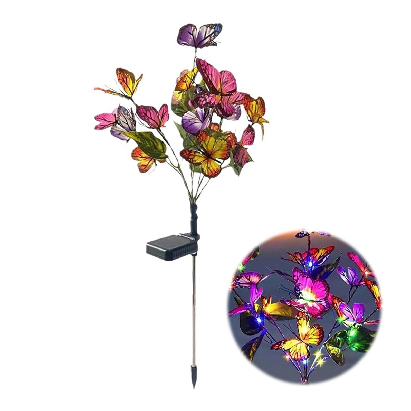 matumou Outdoor Solar Garden Light Decorative Butterflies Lights Solar Powered Waterproof Stake Light for Patio Yard Lawn Garden Decor