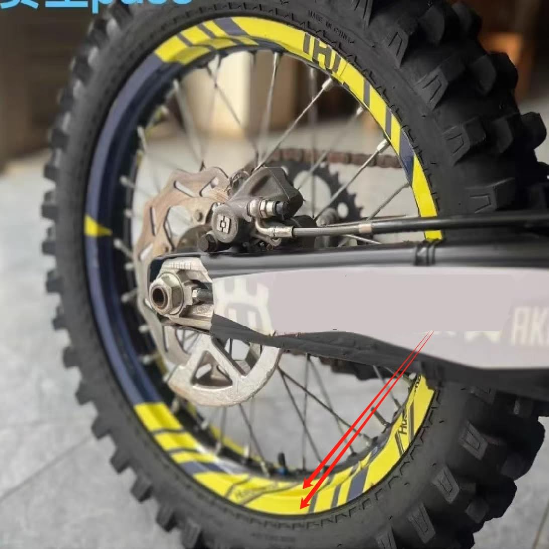 MXP Pasek na felgę motocyklową naklejki na przednie tylne koło naklejki paski do Dirt Bike Supermoto motocykl koła felgi naklejka kompatybilna z Husqvarna 53.3 cm/45.7 cm