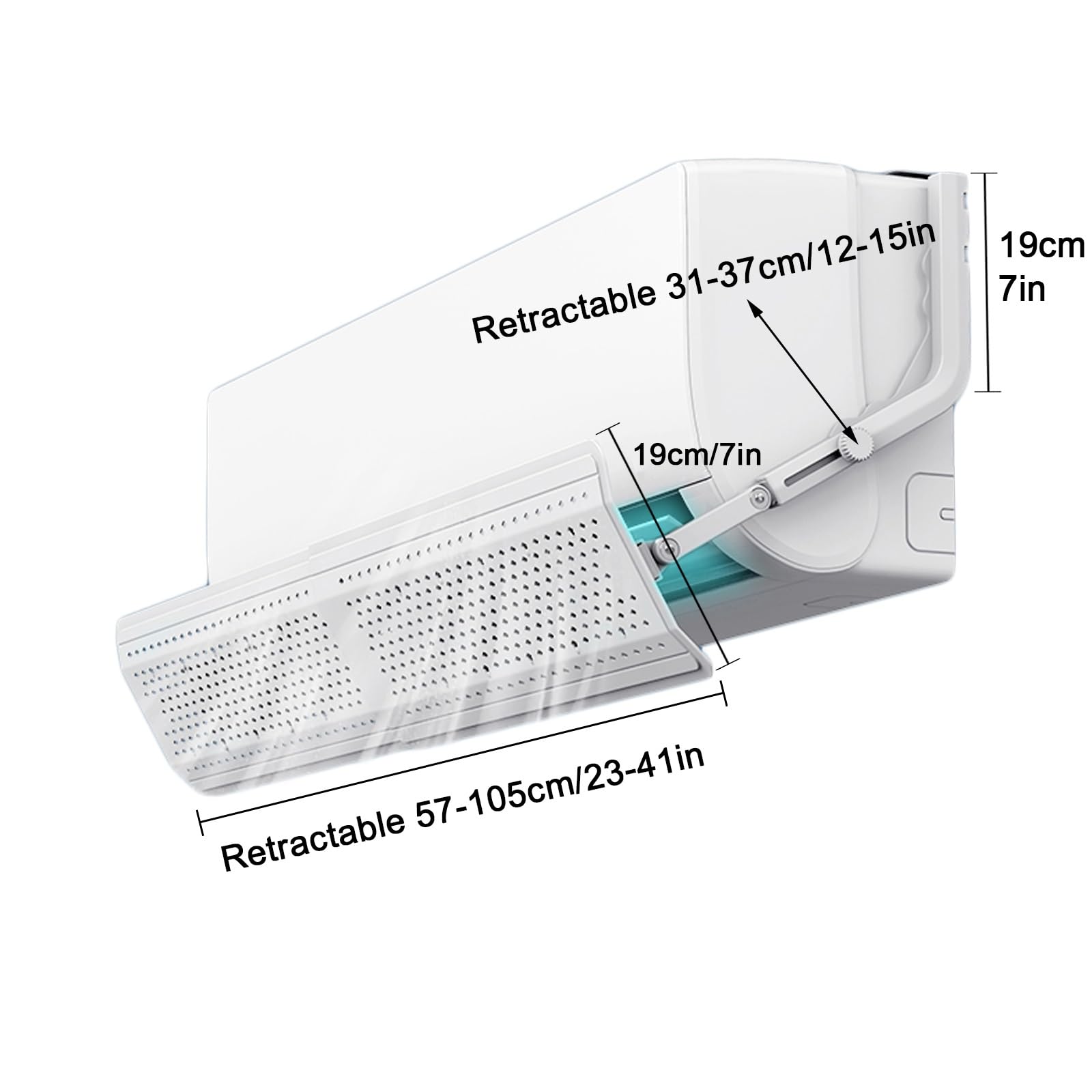 Deflettore Condizionatore a Parete, Deflettore per Condizionatore Retrattile da 57-105 cm per Casa, Camera, Ufficio, Bianco