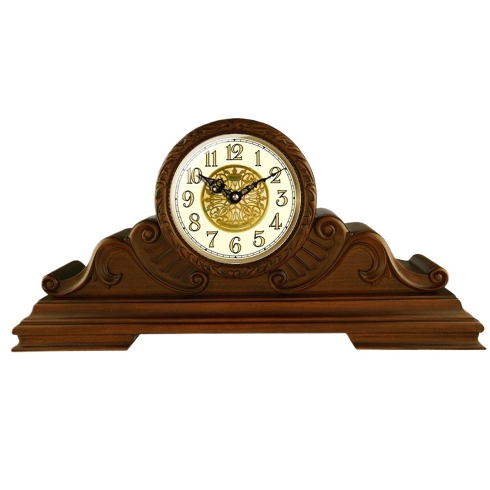 VHdryEDT Vintage Mantel Clock Fireplace Solid Wood Clock European Style Table Living Room Retro Desktop Ornaments Easy To Read