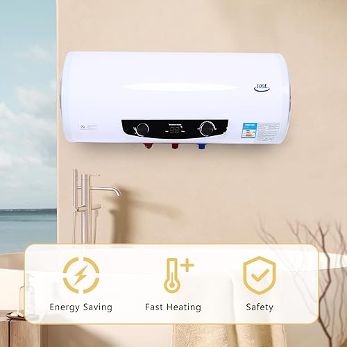 Miniatura 2 de PIAOCAIYIN Calentador de agua caliente eléctrico, calentador de agua de control completamente automático para ducha, calentador de 100 L, calentador