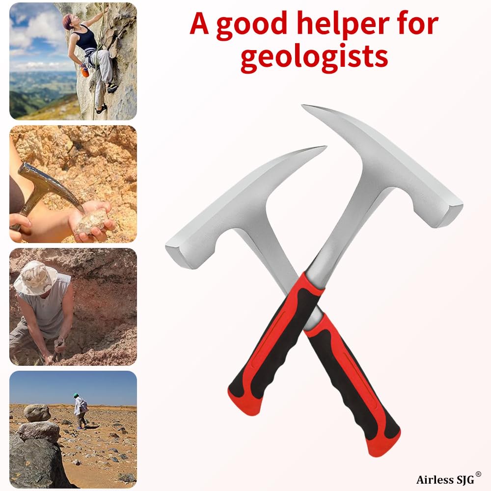14 Pièces Comprenant un Marteau de Géologie, de l'Équipement pour l'Orpaillage et la Prospection, des Cadeaux de Géologie pour les Adultes