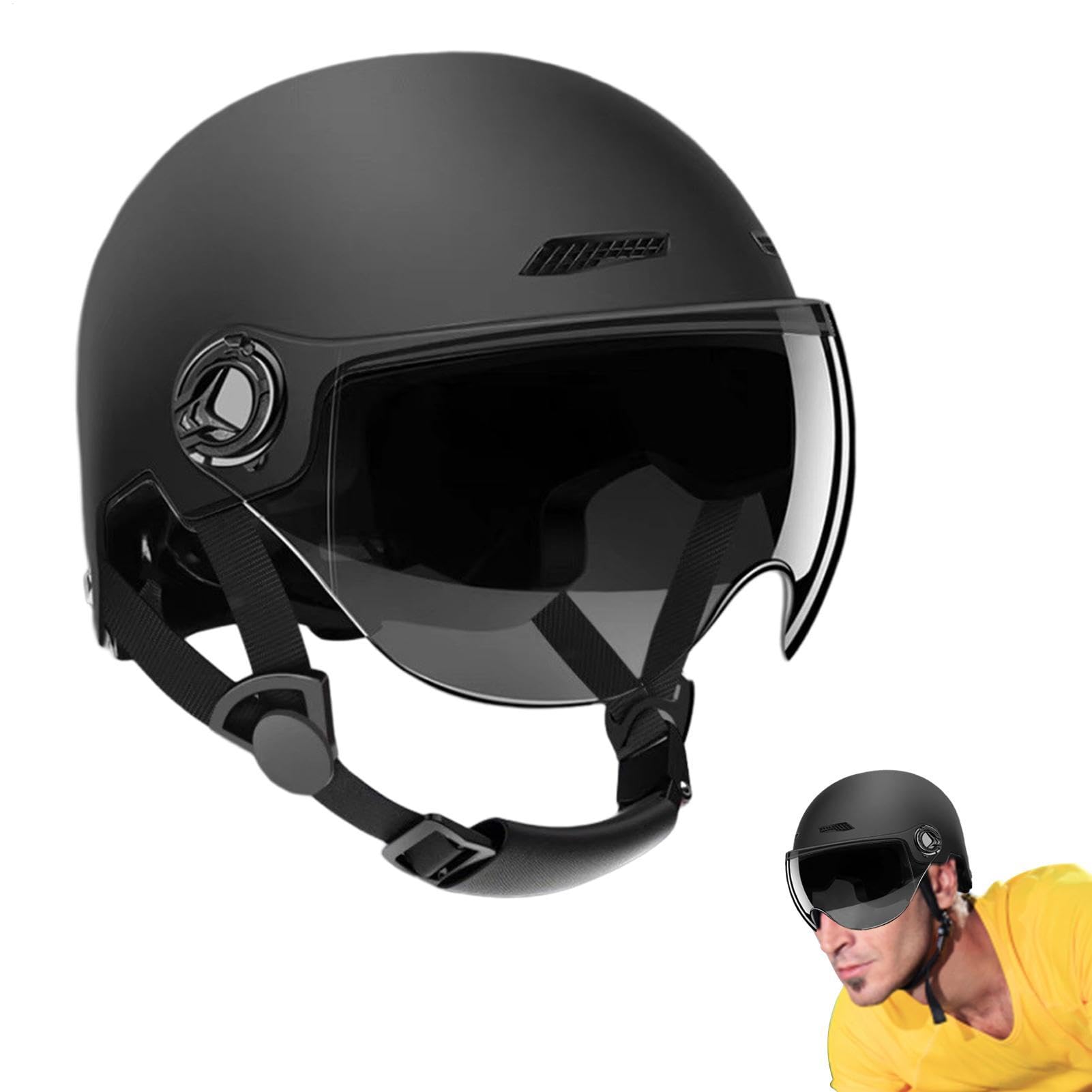 Casque Trottinette Électrique Adulte - Casque Vélo avec Visière pour Homme & Femme, Vélo, Trottinette, Skateboard