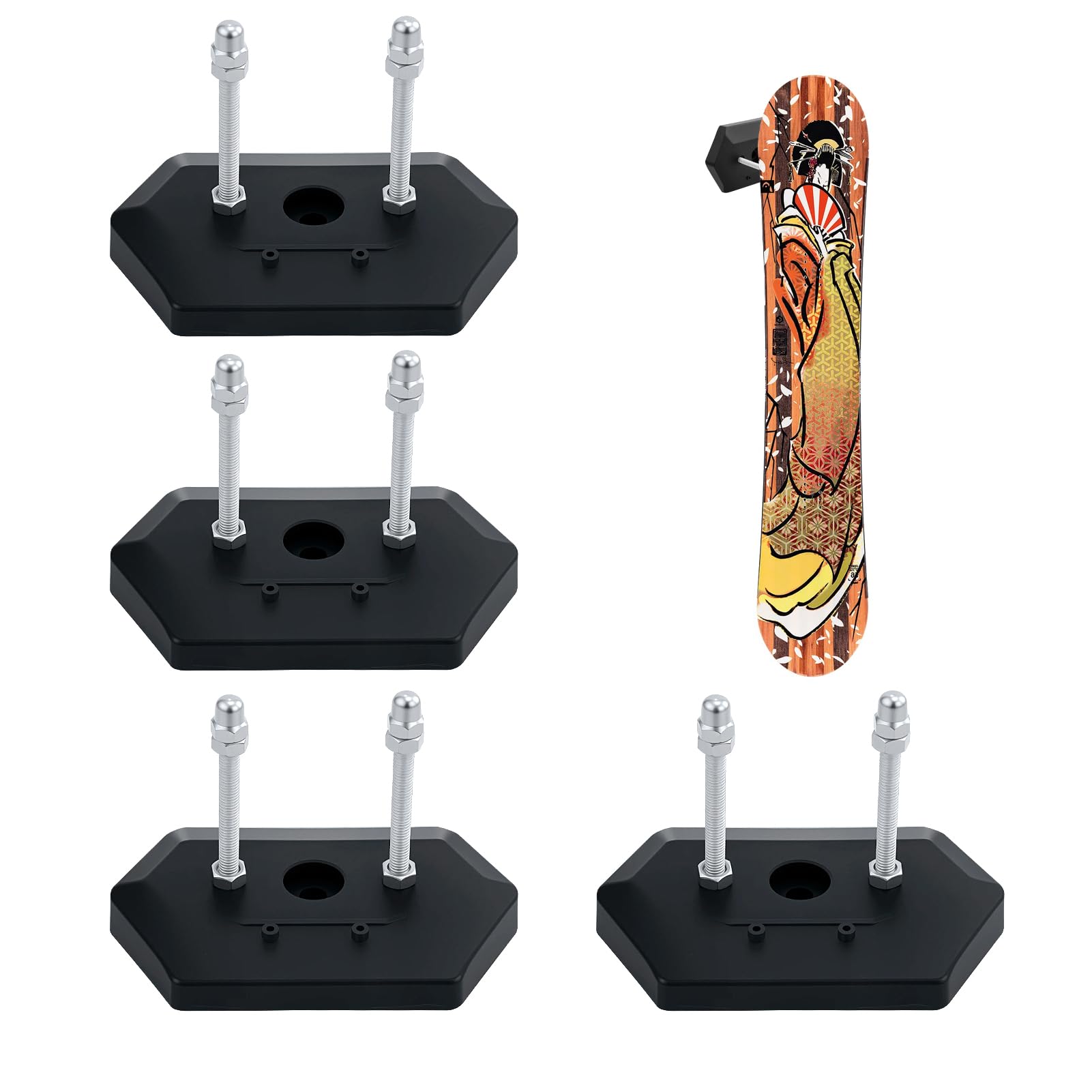 4 unidades de soporte de pared para monopatín, soporte de pared, para monopatín y almacenamiento