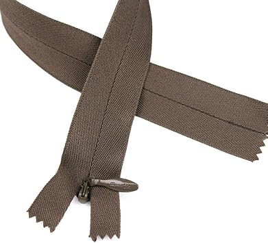 12" Invisible Size #5 Closed End Zippers, Coffee Brown, Bias Bespoke Brand