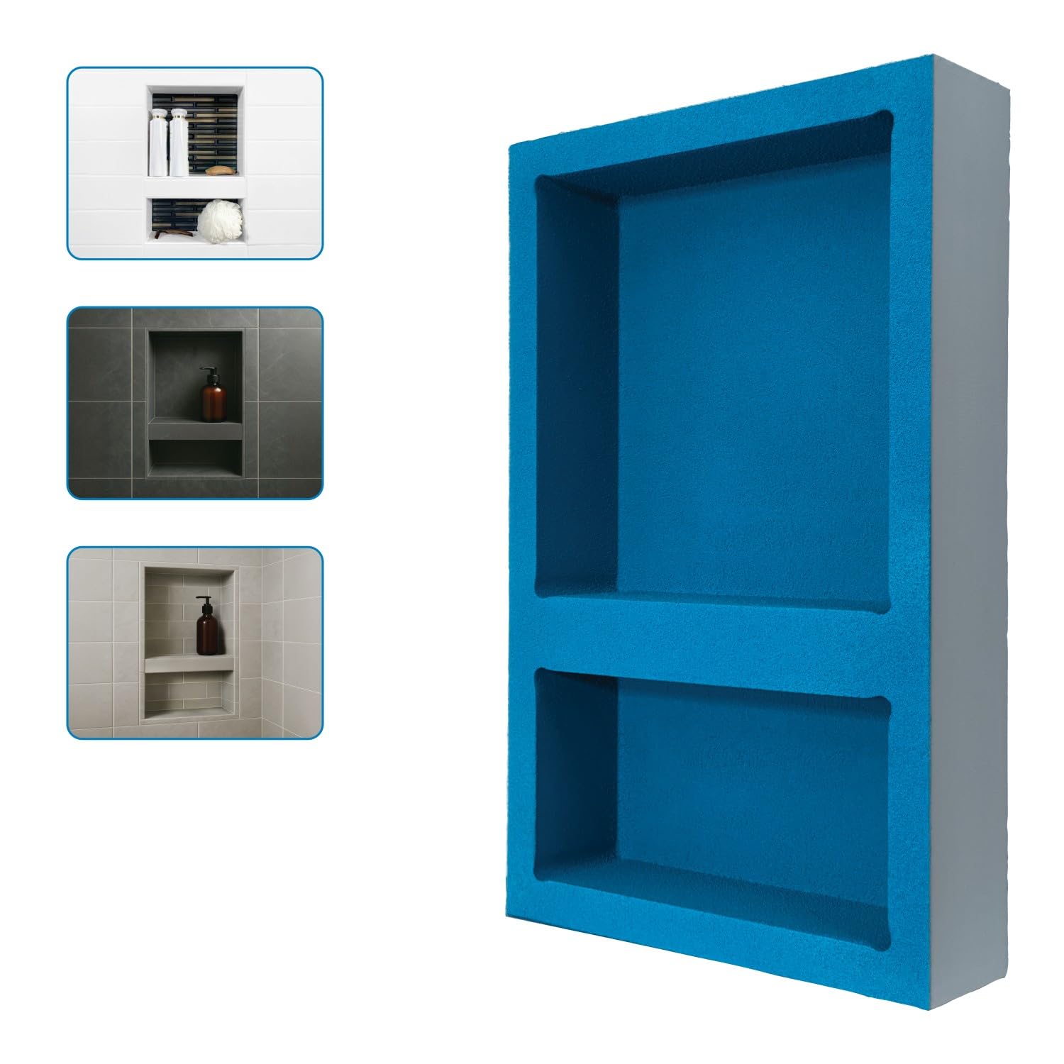 Noble Preformed 304 Wide Combo Shower Niche Modern Bathroom Storage Solution with Built-in Shelf Water-Resistant Easy Install Ideal for Toiletries Shampoo Shower Accessories (14 �� W � 22 �� H)