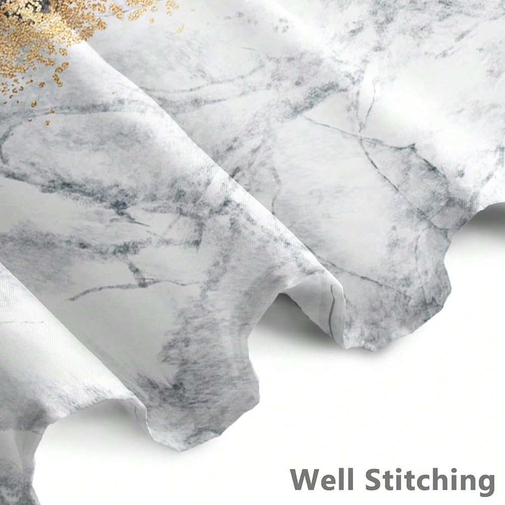 Schwarzer Goldener Marmor-Duschvorhang mit Abstrakter Glitzer-Granitstruktur, moderner Luxus-Tintenkunst-Duschvorhang für Badezimmer (240 x 199 cm / 94 x 87 Zoll (B x H))