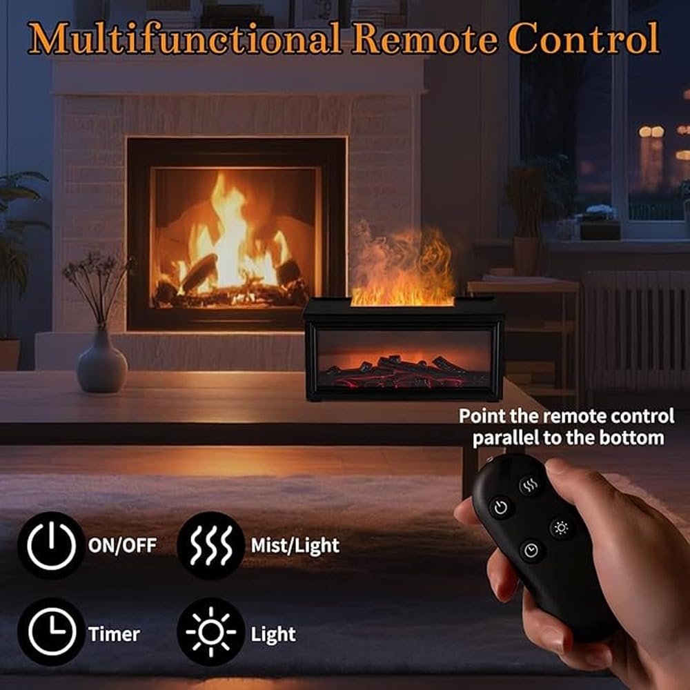 Kamin Diffusor mit Aromafunktion schafft eine,helles Holz