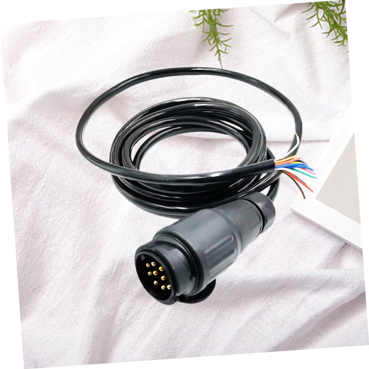 Anneome Rundloch-steckerkabel Adapter Europäisches Standard-kabelbaum Anhängerkonverter Für Auto-LKW Anhängerstecker Schwarz