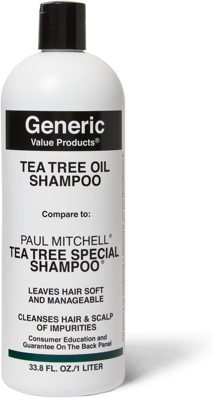Generic Value Products Tea Tree Oil Shampoo, Leaves Hair Soft and Manageable, Leaves Scalp Clean and Tingling, Adds Vitality and Luster, 33.8oz