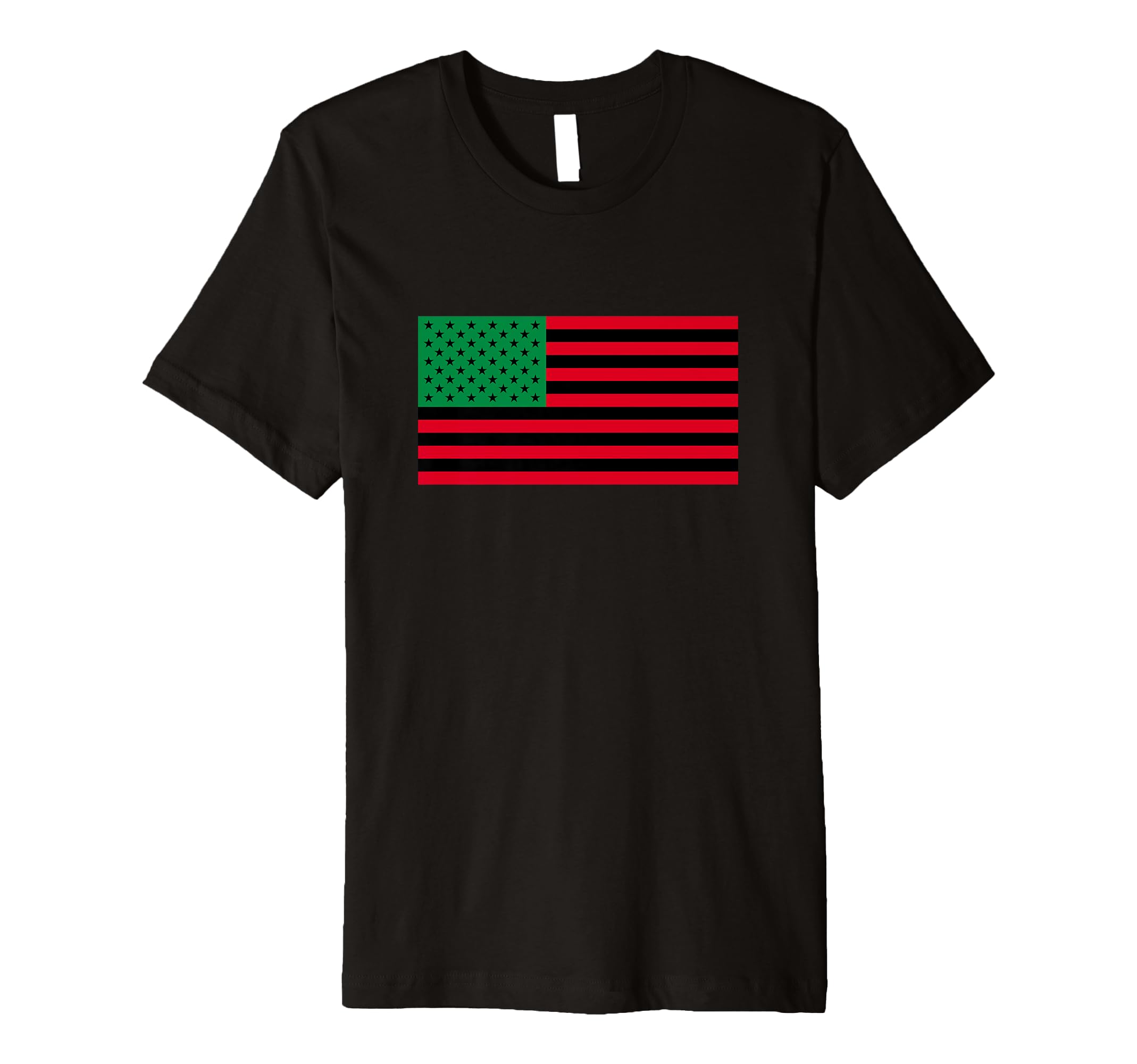 Black American Flag Green Red Premium T-Shirt