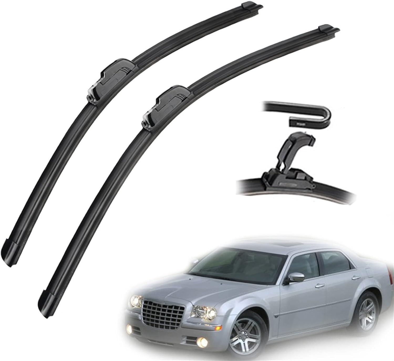 MadongJ Windshield Windscreen Wiper Blades for Chrysler 300C 2004 2005 2006 2007 2008 2009 2010, Replacement Blades All-Weather Performance Streak-Free Windshield Wipers