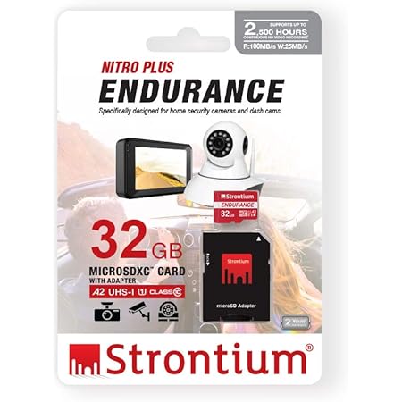 Strontium 32GB Nitro Plus Endurance A2 MicroSDXC Card with SD Adapter