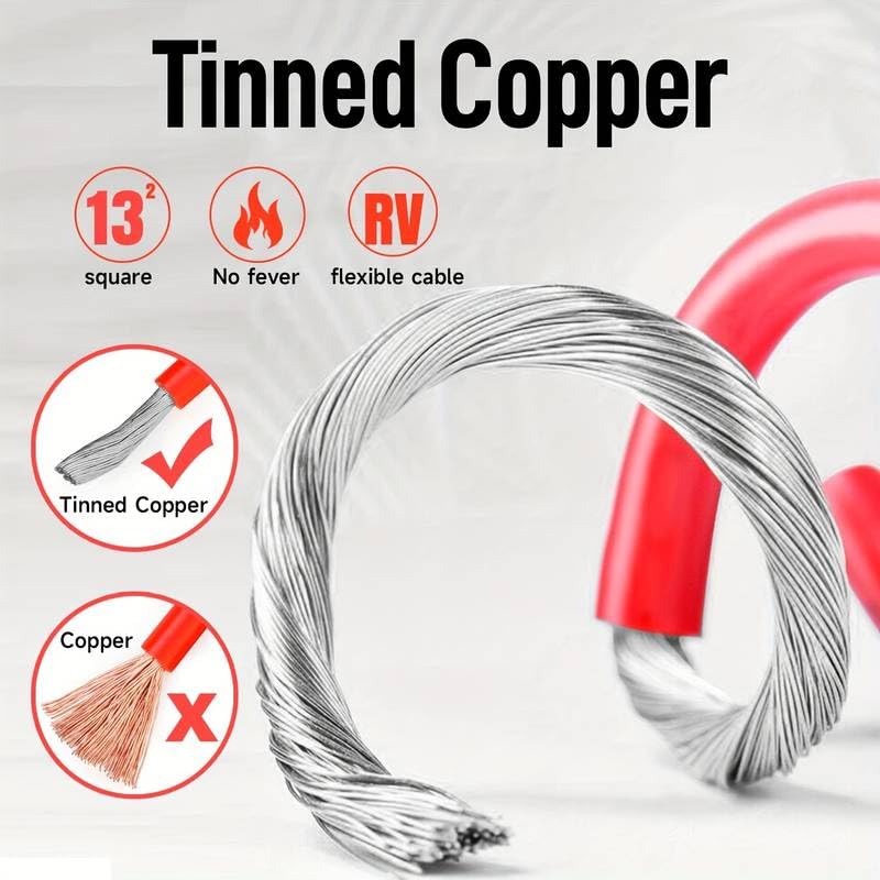 Cables de la Batería con terminales anillo (5AWG 30 cm) - imagen 3