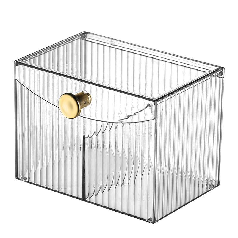 KREPS Cosmetic And Makeup Organizer Box, Cotton Swabs Storage with Lid,Makeup Pad Holder, Bathroom Canister Multipurpose Box Divided for Face Brush Pens. (Transparent) (B0CTKPJNWQ) Amazon Price History, Amazon Price Tracker