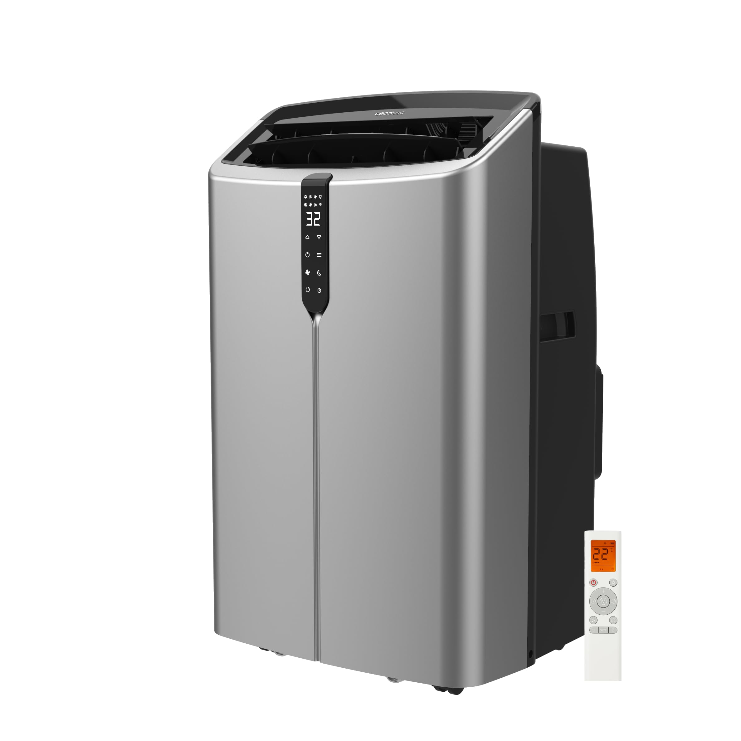 Cecotec Condizionatore Portatile Pompa di Calore ForceClima 14800 Nux Heating. 14000 BTU, Telecomando, Display LED, 5 Modalità, 3 Velocità, Timer, Copertura 30-35m², Benessere Tutta la Casa