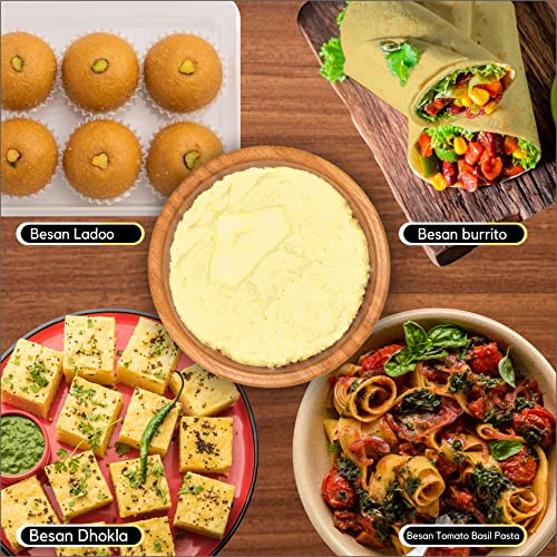 Image of Organic Zing Besan Flour also known as Chickpea Flour, Bengal Gram Flour or Garbanzo Bean Flour | Vegan | Preservative Free | Product of India - (907gm) Resealable Pack