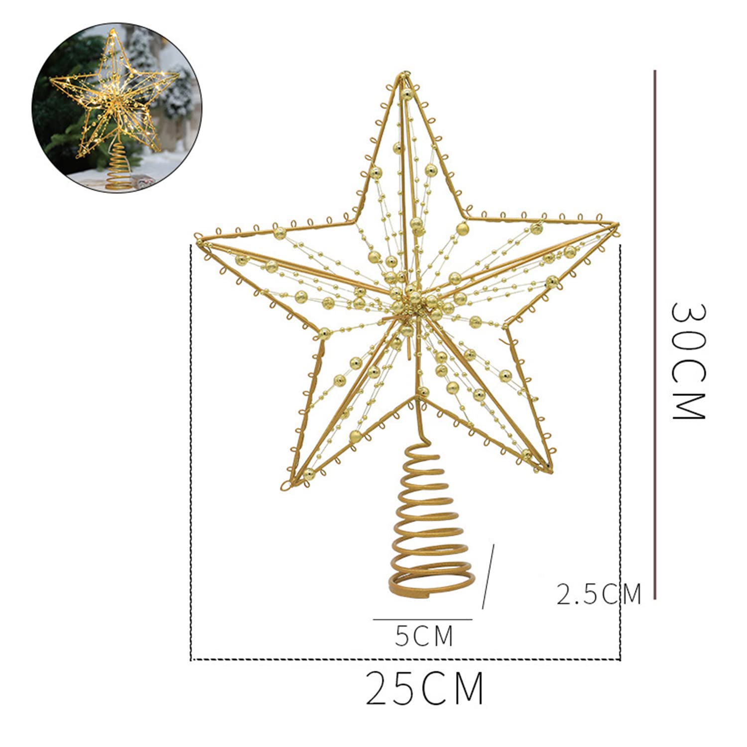 Amazon.co.jp: クリスマス ツリートップ 幸運 星 ツリートップ
