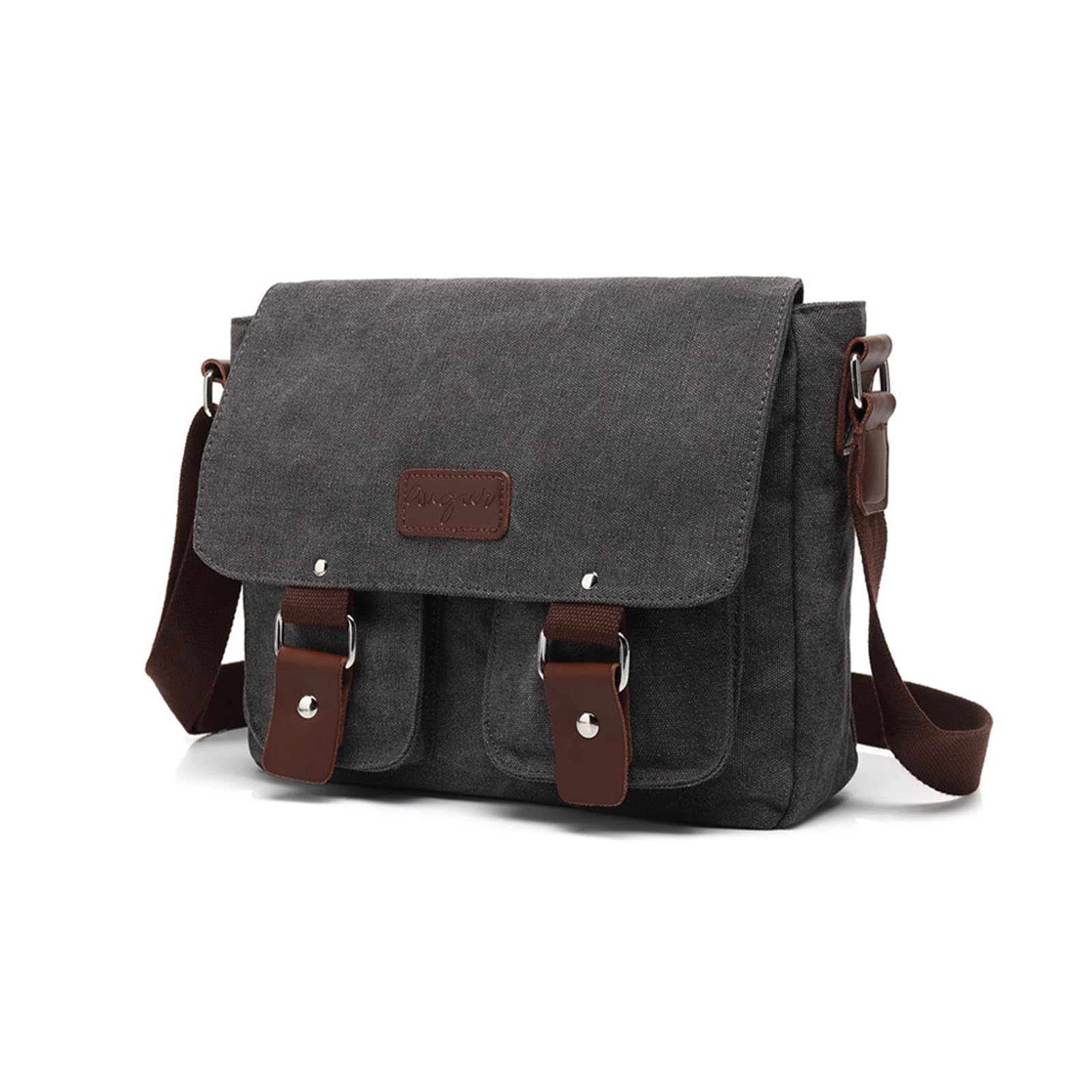 FANDARE Nuevo Bolsos Bandolera Bolsos Cruzados Bolsos para Hombre Mujer Negocio Mensajero Bolsos de Fiesta Messenger Viaje Trabajo Pequeña Maletines Bolsa de la Ciudad Bolso Lona Gris Oscuro