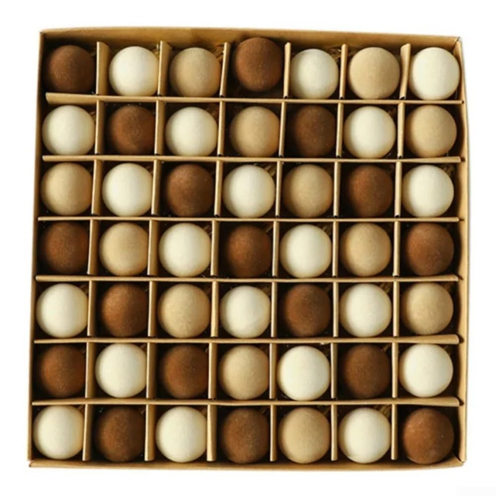 49 PCS Velvet Christmas Ball Ornaments, Shatterproof Plush Tree Baubles with Coffee and Khaki Decor, Small Hanging Festive Set for Home Office(Brown)