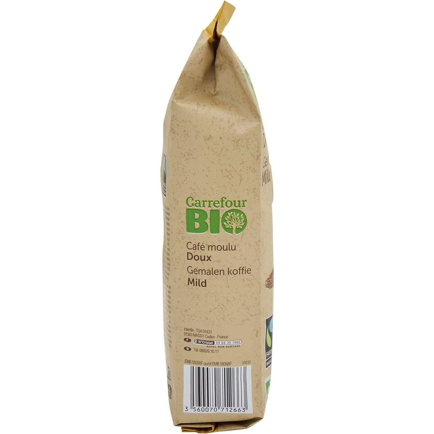 Savourez un café doux et équitable au quotidien avec CARREFOUR BIO Café Moulu 100% Arabica Doux Bio, Sachet de 250g - Lot de 3