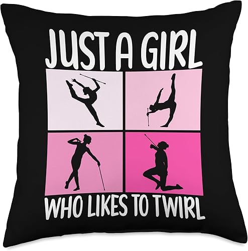 Baton Twirling Apparel Baton Twirler Majorette Twirling Outfit Majorette Baton Twirler Throw Pillow, 18x18, Multicolor
