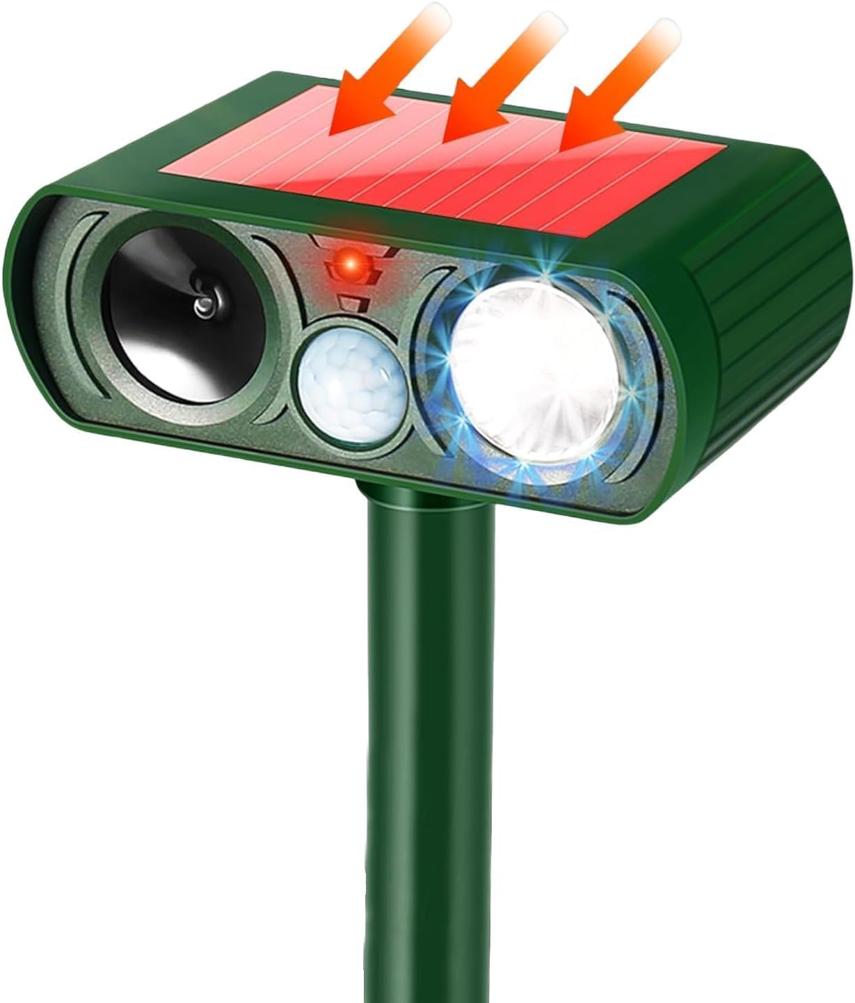 Solar Ultrasonic Cat Repellent Scarer for Garden, Outdoor Waterproof Cat Repellent, Animal Repeller with Flashing Light Dog Cat Fox Deterrent for Garden Yard Farm