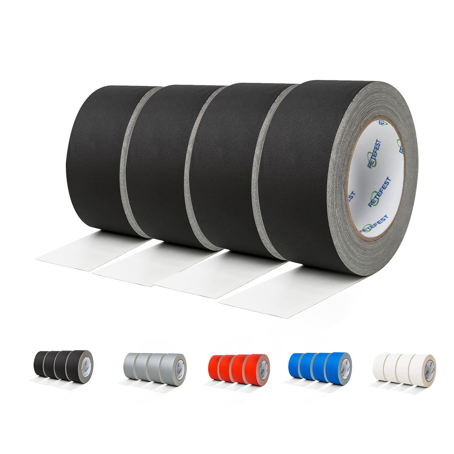 Gaffers Tape Black 4 Pack in Bulk Heavy Duty, 2" x30Yards Each, Professional Grade Gaffer Tape, Non-Reflective No Residue Hand Tear Self-Adhesive, Multiple Purposes (Black, 4 Rolls)
