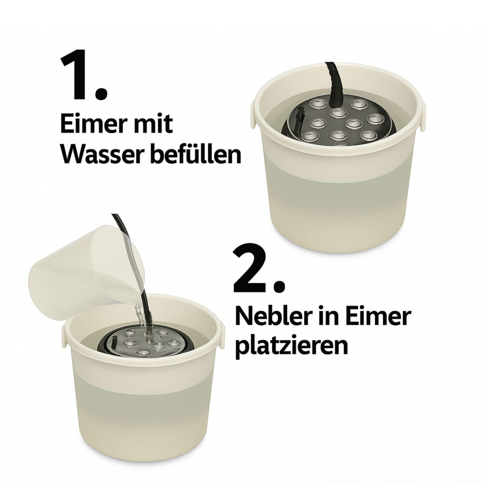 Weedness Luftbefeuchter Fog Machine 500 ml/h 1 Membrane - Nebler Ultraschall-Befeuchter Grow Anbau Wohnung Vernebler Verdampfer