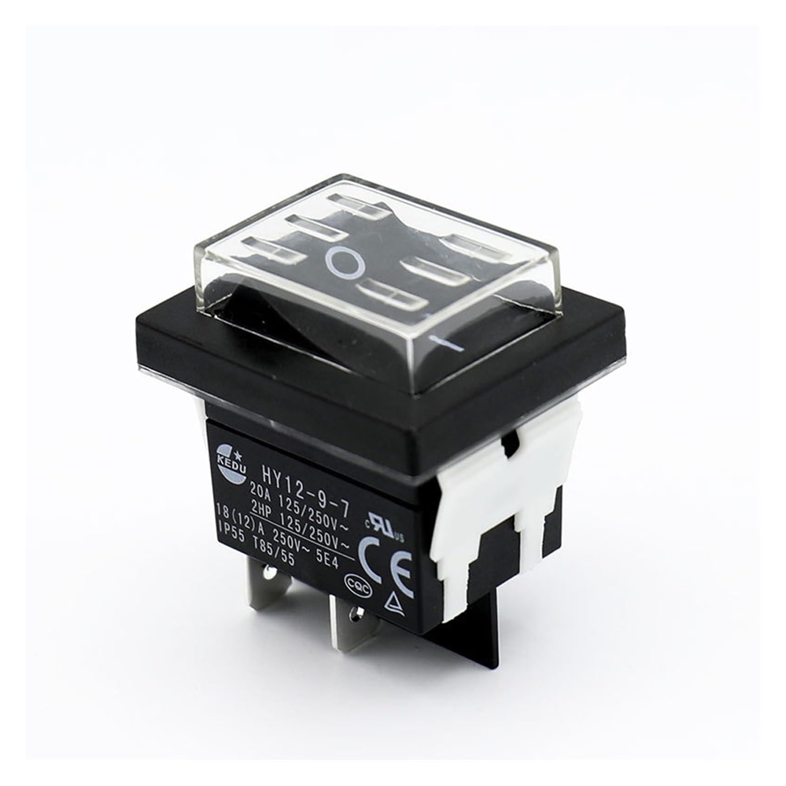Interruptores de botón 2Pc HY12-9-7 125/250V 18/12A 4 Pines Interruptor basculante a Prueba de Agua interruptores de botón de Encendido y Apagado for Equipo de máquina Herramienta eléctrica