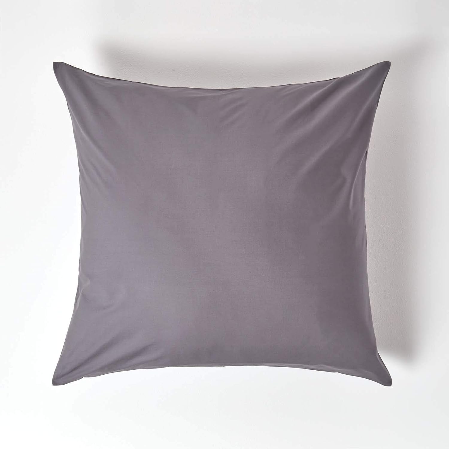 HOMESCAPES Dark Grey Pure Egyptian Cotton Euro Size Pillowcase 80 x 80