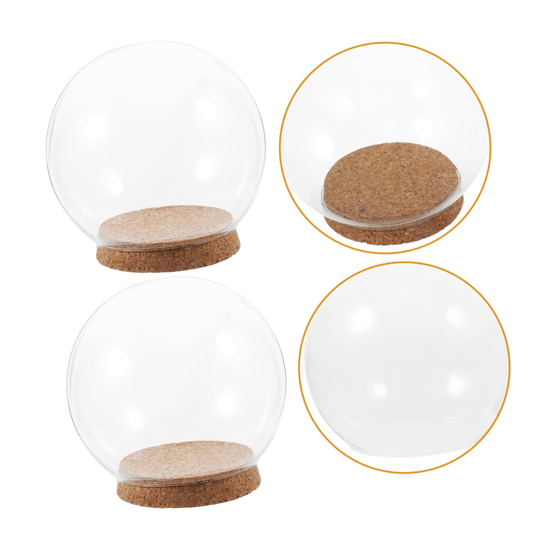 Operitacx 3 Piezas Cubierta De Vidrio Soporte De Cúpula De Postre Luz Del Casco Cubierta De De Comida Regalos De Cumpleaños Para Flor Eterna Pastel Mujer Madera Corcho Bola De Cristal