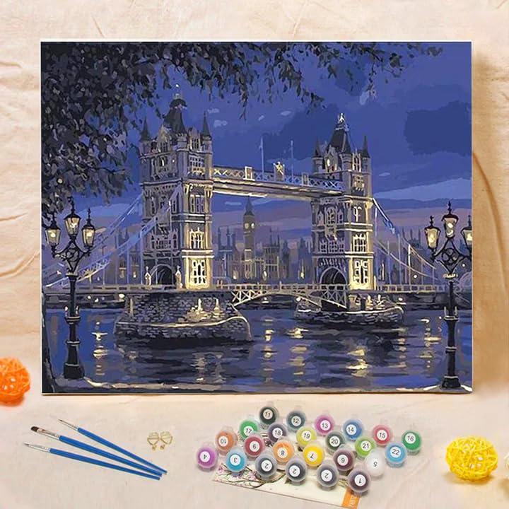 Kit De Pintar Por Números – Lienzo 40x50 Cm, Paisaje De Londres, Ideal Para Adultos Principiantes
